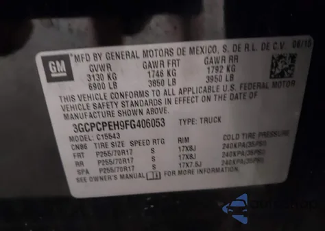 2015 Chevrolet Silverado 1500 Ls from USA, damaged, VIN 3GCPCPEH9FG406053